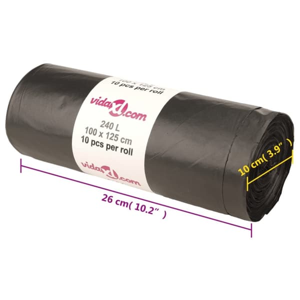 vidaXL affaldsposer 150 stk. 240 l sort -  Skraldeposer