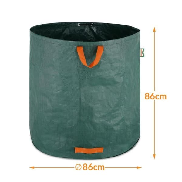 Set med 4 trädgårdsväskor 500L - Robust och vattenavvisande - Lastkapacitet 50 kg - Grön