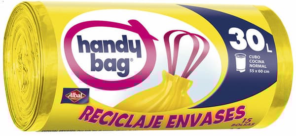 Rubbish Bags Albal 15 Units Yellow 30 L