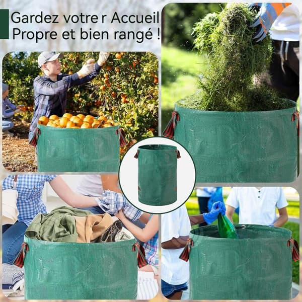 INN Trädgårdsavfallspåsar 2 st 500L Vattentät Leaf Bag Garden Leaf Bag Skräpuppsamlingspåse med handtag