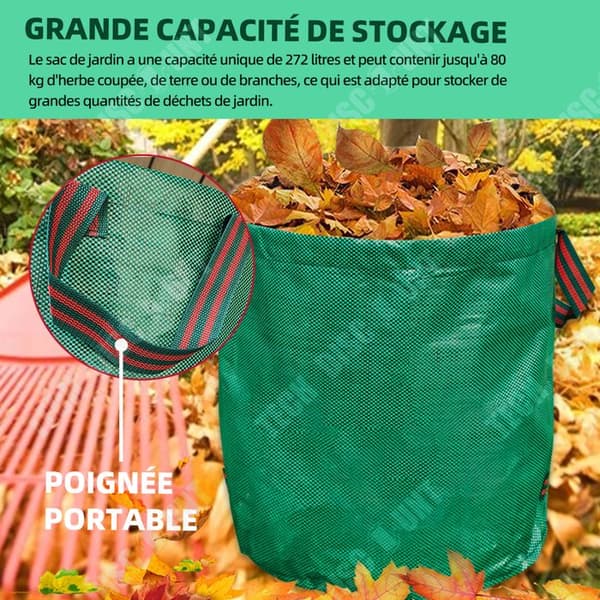 TD Trädgårdspåse 56cm x 80cm hopfällbar och återanvändbar trädgårdsavfallspåse vävd trädgårdspåse för återvinning av trädgårdsavfall