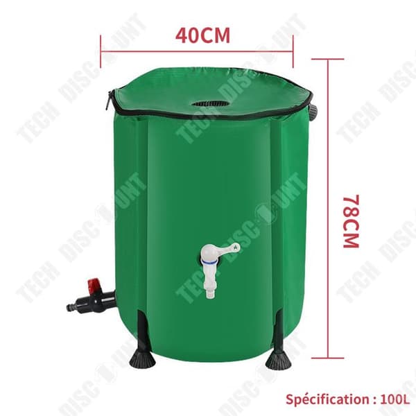 TD Utomhus trädgårdsförvaringshink 100L40x78cm PVC-hopfällbar multifunktionell vattenuppsamlingshink Regnvattenuppsamling