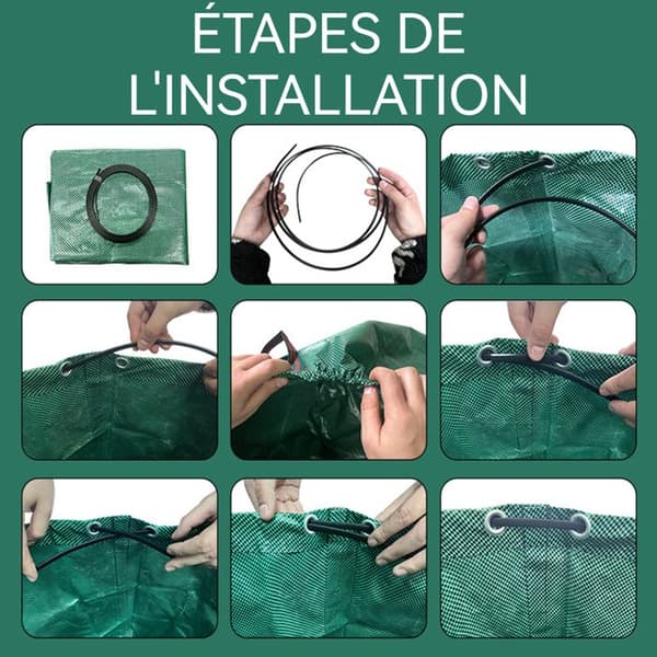 Sacs de jardin INN® 300L 2PCS professionella trädgårdsavfallssäckar vattentäta lövsäckar robusta för gräsmatta och löv
