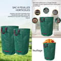 Miniatyrbild 4 av 4: Sacs de jardin INN® 300L 2PCS professionella trädgårdsavfallssäckar vattentäta lövsäckar robusta för gräsmatta och löv