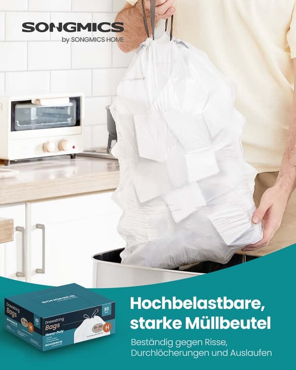 Skräppåsar 30 L med dragkammare och totalt 80 stycken gräddevit