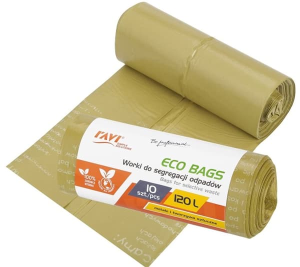 Påsar 120L 10st Ekopåsar gul plast