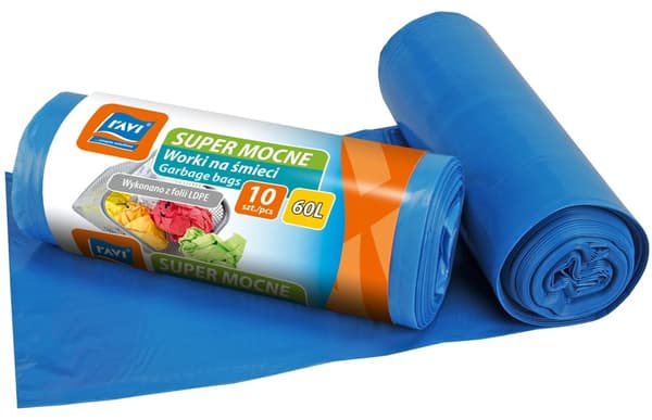 Superstarka sopsäckar (60 L, 10 st, blå)