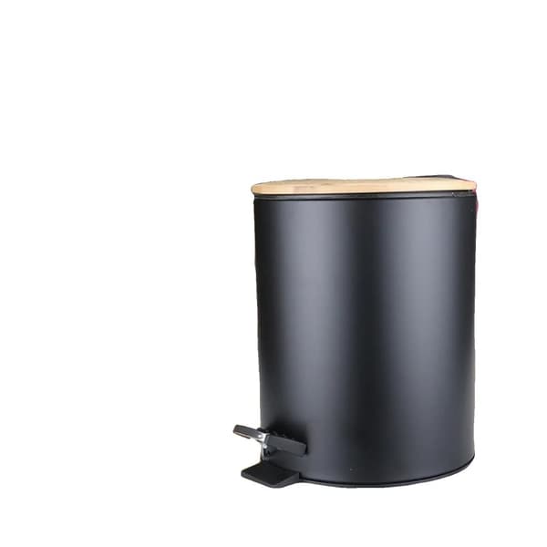 Stilfuld Pedal Affaldsspand, Flere Størrelsesmuligheder, Rustfrit Stål Konstruktion,5L Sort