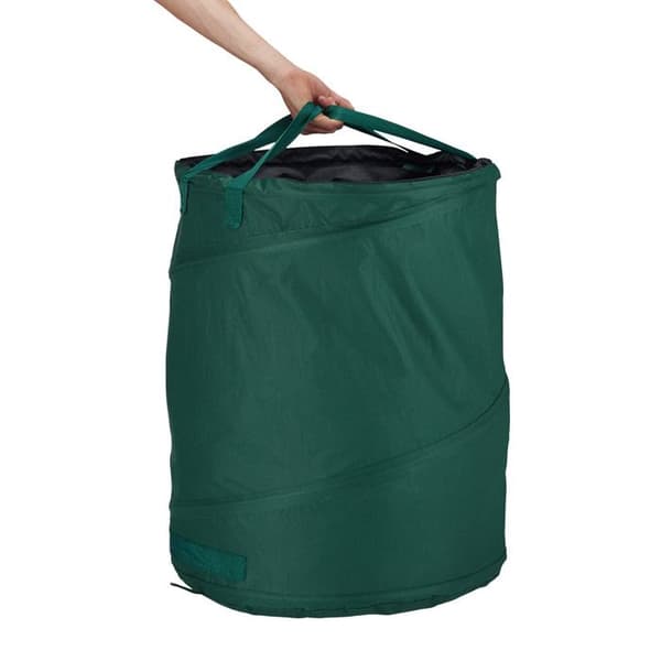Relaxdays Pop-Up trädgårdssäck, avfallssäck, set med 3 lövträdgård 160 liter trädgårdsarbete: ∅ 55 cm, grön