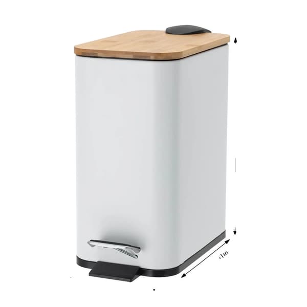Affaldsbeholder, fodpedalbetjening, aftagelig indre spand, lugtforseglende låg,HVID, 5L