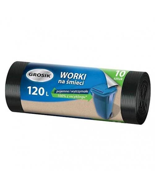Grosik affaldssække sorte store 120l 10 stk