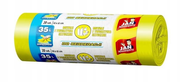 Gule affaldsposer til plastsortering 35 l
