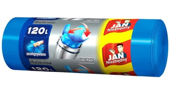 Jan Niezbędny affaldsposer 120l 15 stk. bundet blå