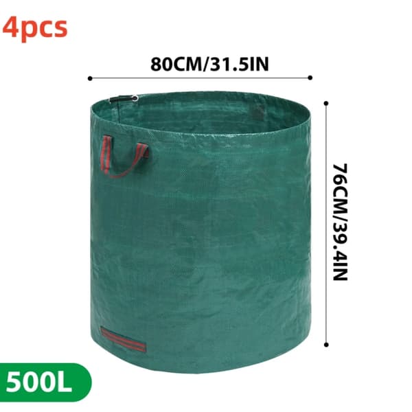 Trädgårdsavfallssäckar, hållbart PP-material, tillgängliga i storlekarna 300L och 500L,500 liter
