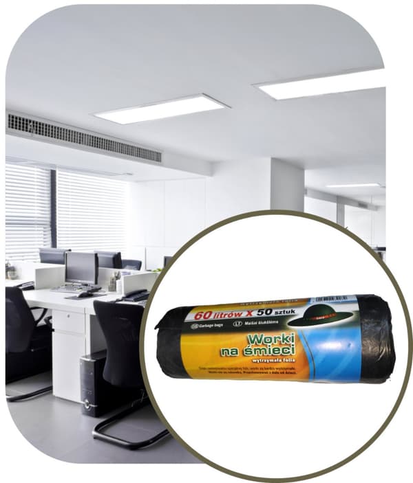 Affaldsposer 60l sorte HDPE a'50 stk