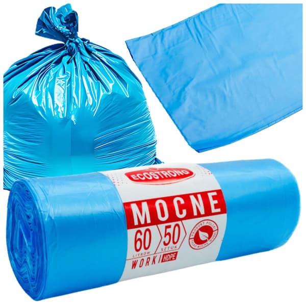 Avfallspåsar 60l blå HDPE à 50 st.