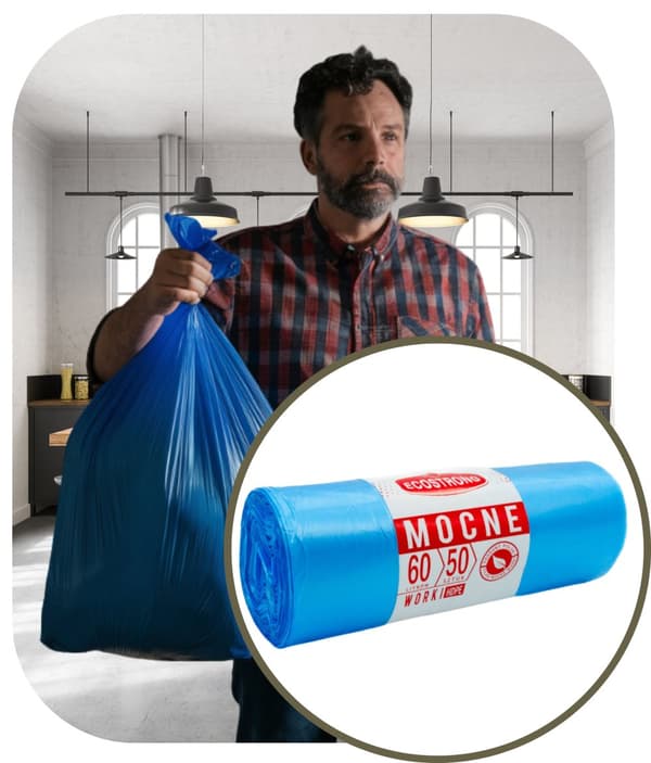 Avfallspåsar 60l blå HDPE à 50 st.