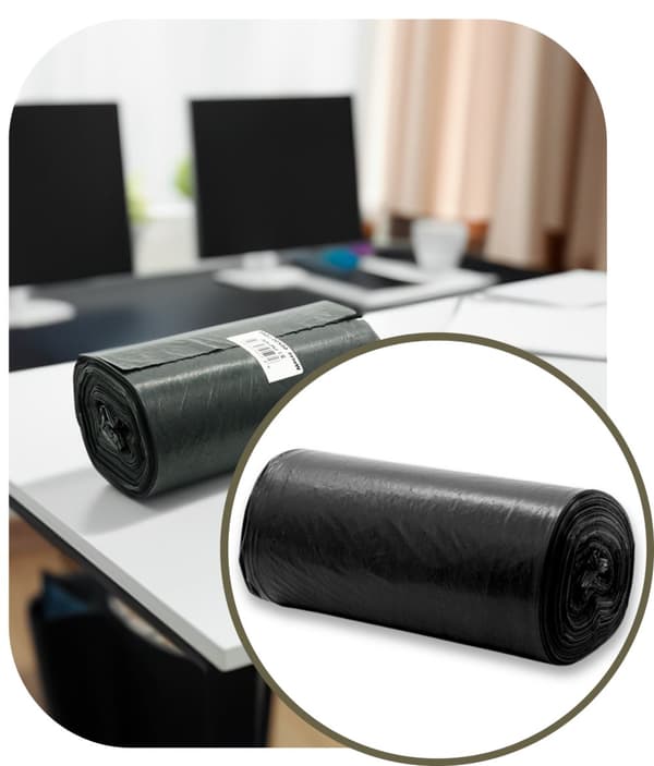Avfallspåsar 90l svarta LDPE 25 st