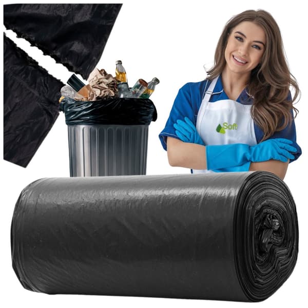 Avfallspåsar 90l svarta LDPE 25 st