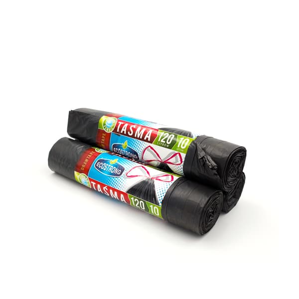 Affaldsposer 120l sorte LDPE a'10 med tape