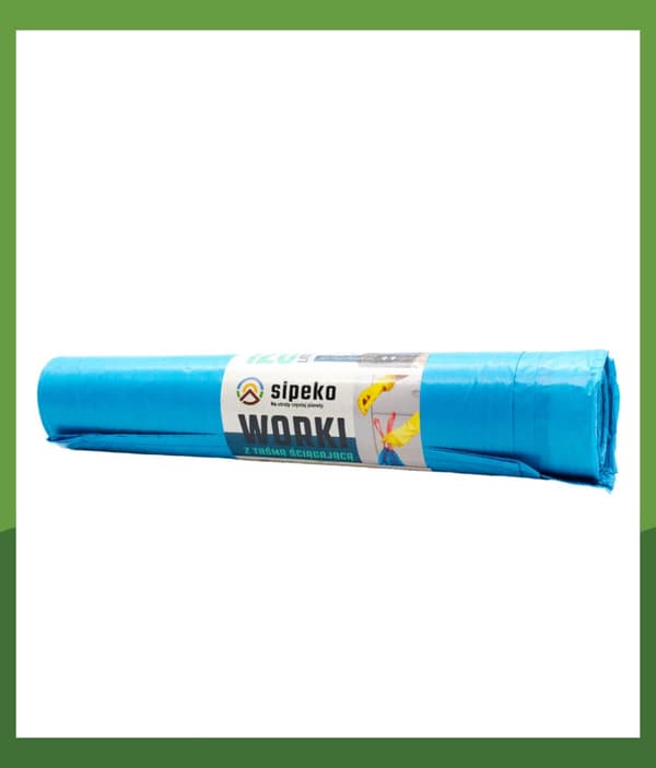 Affaldsposer 120l blå LDPE a'10 med tape