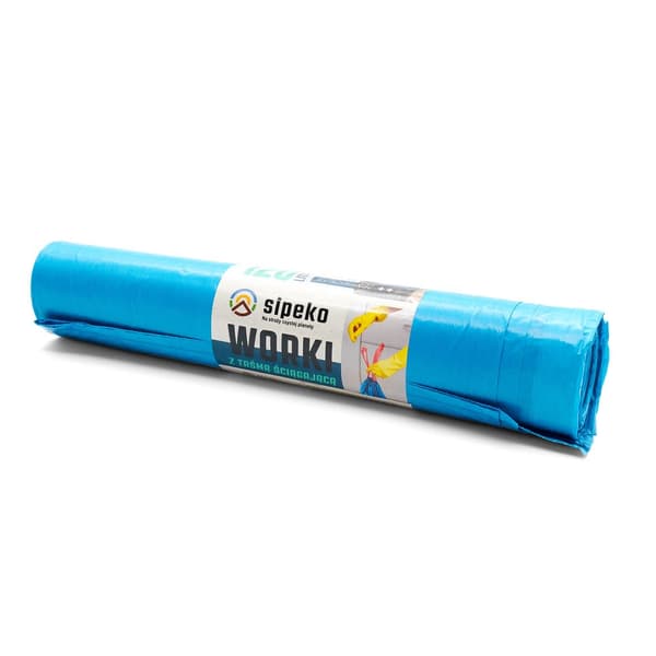 Affaldsposer 120l blå LDPE a'10 med tape
