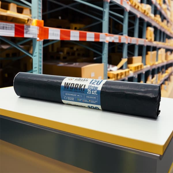 Avfallspåsar 120l svarta LDPE a'25 st Starka