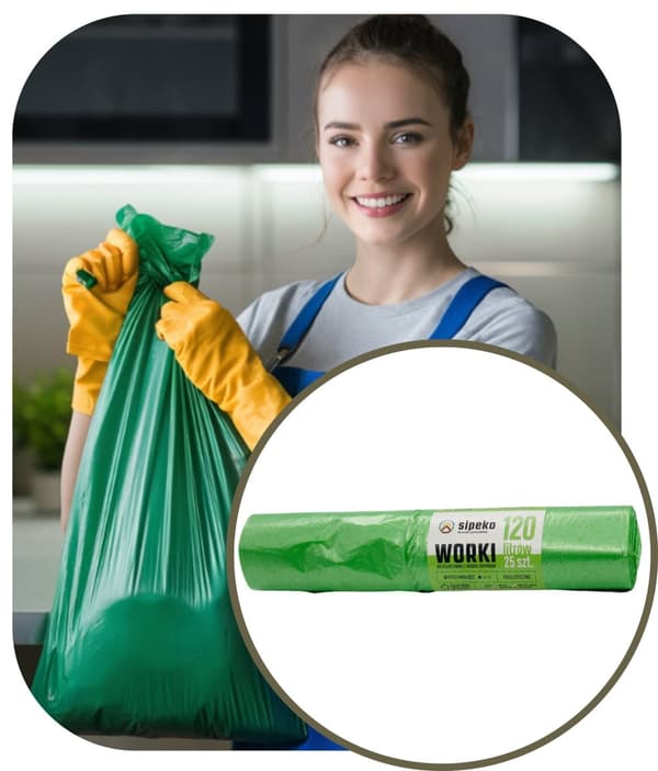 Affaldsposer 120l grønne LDPE a'25 stk