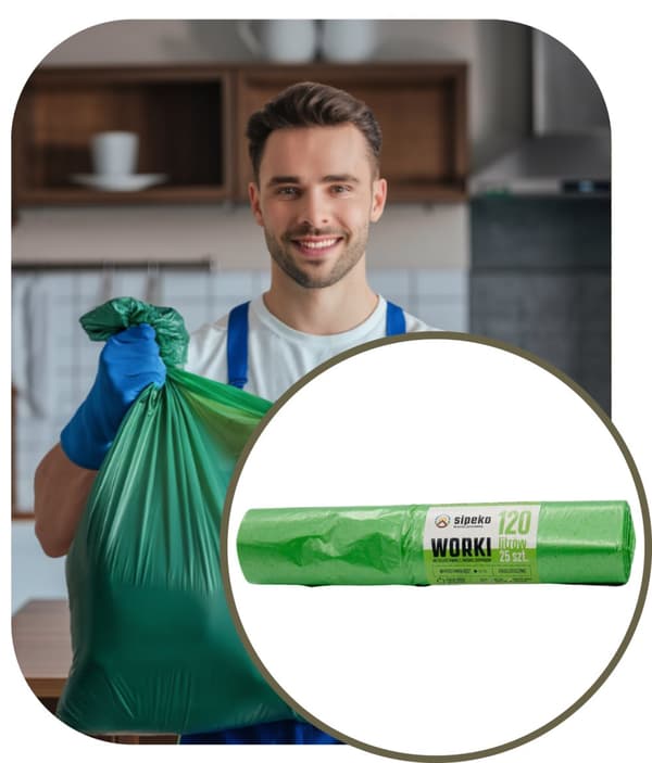 Affaldsposer 120l grønne LDPE a'25 stk