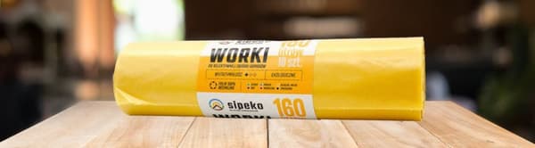 Jätepussit 160l keltainen LDPE a'10 kpl