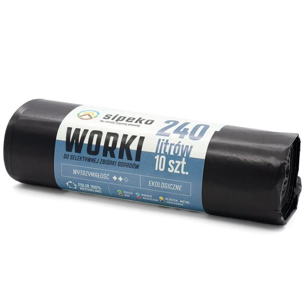 Avfallspåsar 240l svarta LDPE 10 st