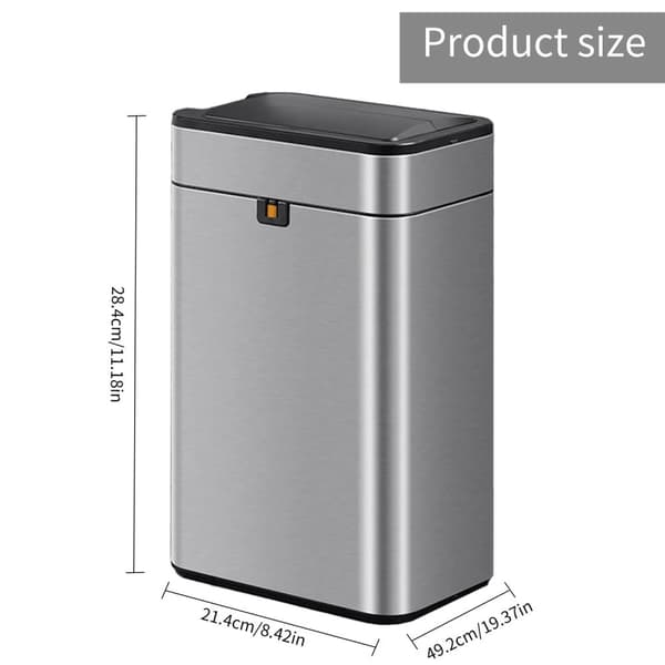 Smart Sensor Affaldsspand, 20L Kapacitet, Rustfrit Stål, Automatisk Affaldsafskaffelse,Sølv