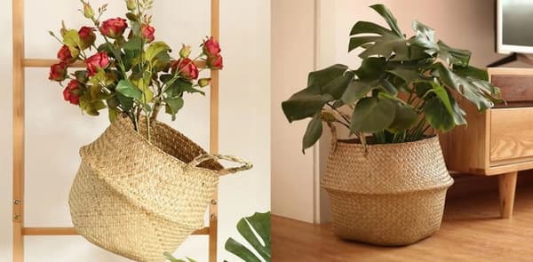 Søgræskurv i skandinavisk bohemestil (bredde 36 cm, højde 32 cm)