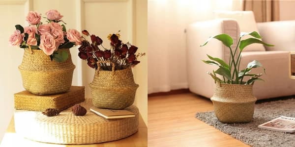 Søgræskurv i skandinavisk bohemestil (bredde 36 cm, højde 32 cm)