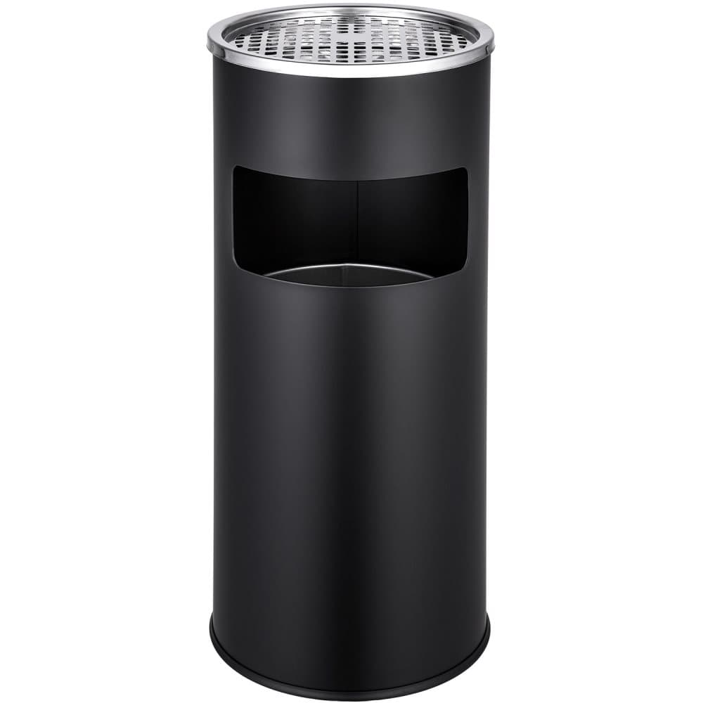 Soptunna med askkopp - svart