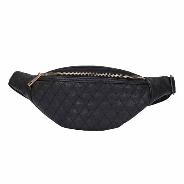 Svart Quiltad Midjeväska Magväska Bum Bag Cross Body