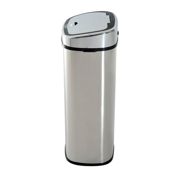 Rootz papperskorg - 68L - soptunna - Automatisk soptunna - Rörelsesensor - Rostfritt stål - Silver - Svart - 40,5 x 29,5 x 78 cm