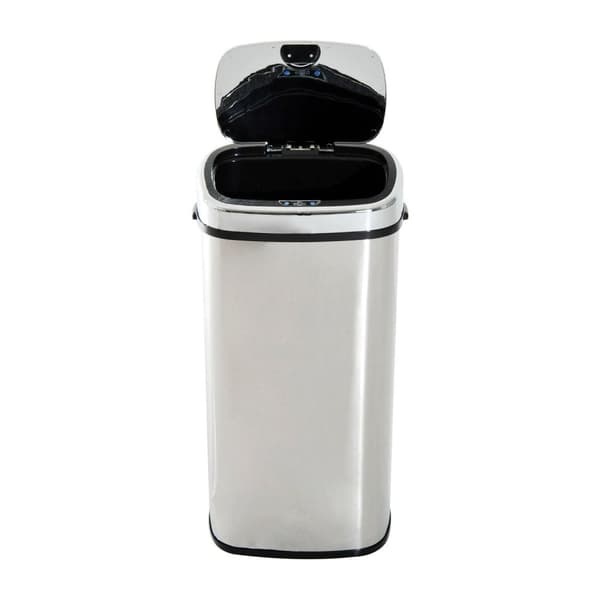 Rootz papperskorg - 68L - soptunna - Automatisk soptunna - Rörelsesensor - Rostfritt stål - Silver - Svart - 40,5 x 29,5 x 78 cm