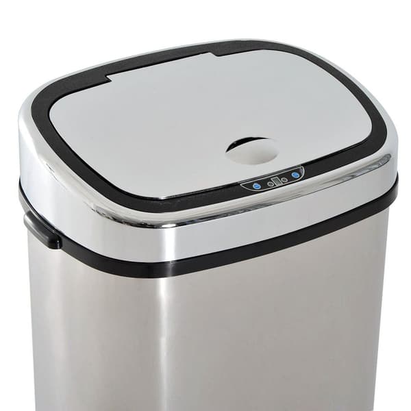 Rootz papperskorg - 68L - soptunna - Automatisk soptunna - Rörelsesensor - Rostfritt stål - Silver - Svart - 40,5 x 29,5 x 78 cm