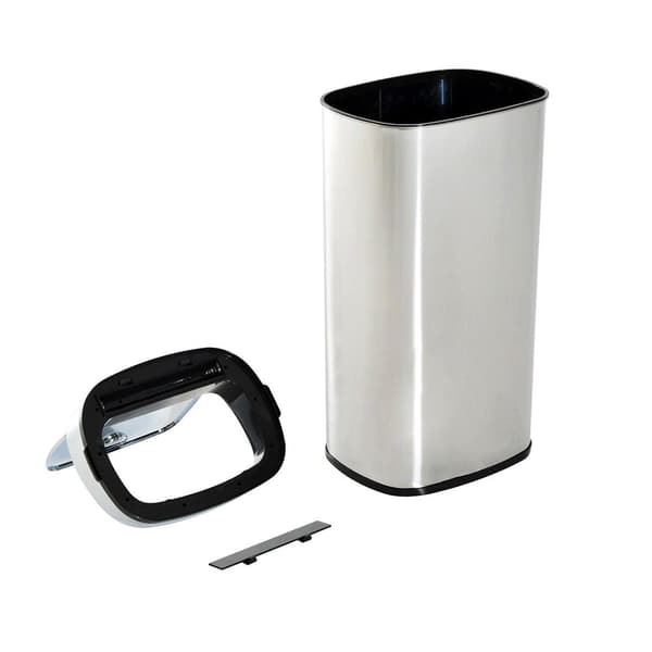 Rootz papperskorg - 68L - soptunna - Automatisk soptunna - Rörelsesensor - Rostfritt stål - Silver - Svart - 40,5 x 29,5 x 78 cm
