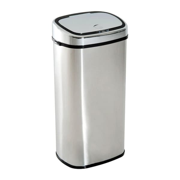 Rootz papperskorg - 68L - soptunna - Automatisk soptunna - Rörelsesensor - Rostfritt stål - Silver - Svart - 40,5 x 29,5 x 78 cm