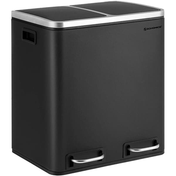 Rootz skraldespandsaffaldsseparering 30 liter - skraldespande - pedalspand - sort - 41 x 36 x 47 cm