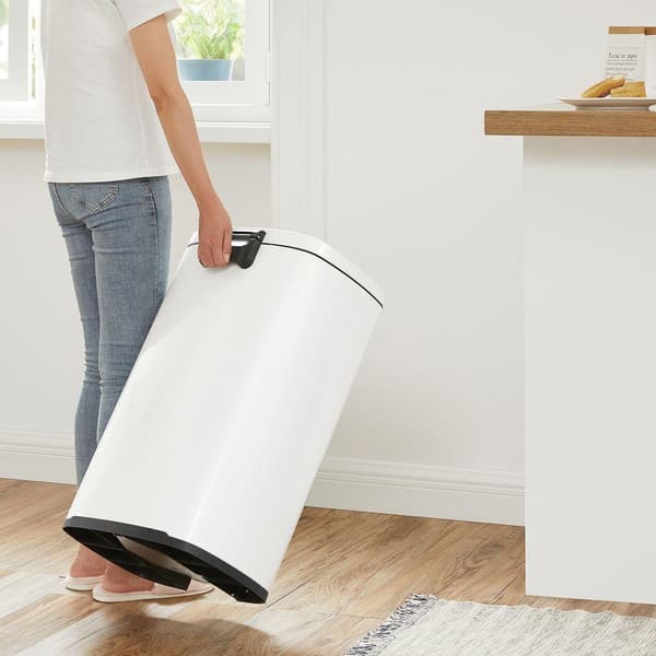 Rootz skraldespand - skraldespand - 50 liter skraldespand - Køkken skraldespand - skraldespand - skraldespand - stål/PP plastik - hvid - 42,4 x 32 x 6