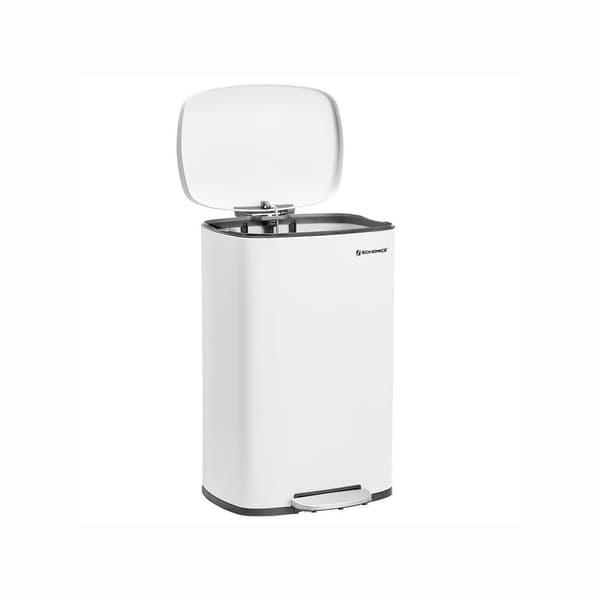 Rootz skraldespand - skraldespand - 50 liter skraldespand - Køkken skraldespand - skraldespand - skraldespand - stål/PP plastik - hvid - 42,4 x 32 x 6