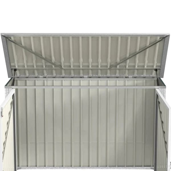 Rootz Garbage Can Box - Device Box - Garbage Box Storer For 2 Garbage Cans - Lockable - Steel - Green - 178.5 x 104.5 x 128.5/113 cm