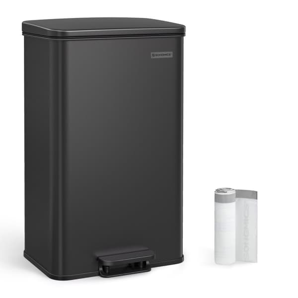 SONGMICS keittiökori, 10,5 gallonaa (40 l) roskakori, teräs, musta