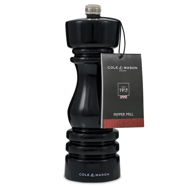 Cole - mason - H233097 - London Pepparkvarn Precision + i kol med justerbar malning Svart blank 180 mm