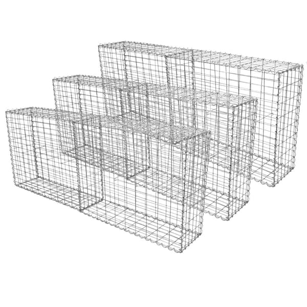 6 stk Gabioner | Gabionkorgar 80 cm (H) x 100 cm (B) x 30 cm (D) Gabion
