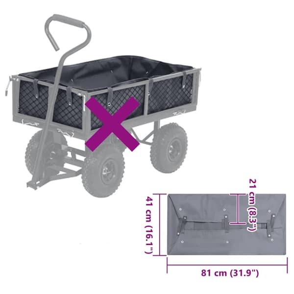 vidaXL foring til havevogn 81x41x21 cm stof grå