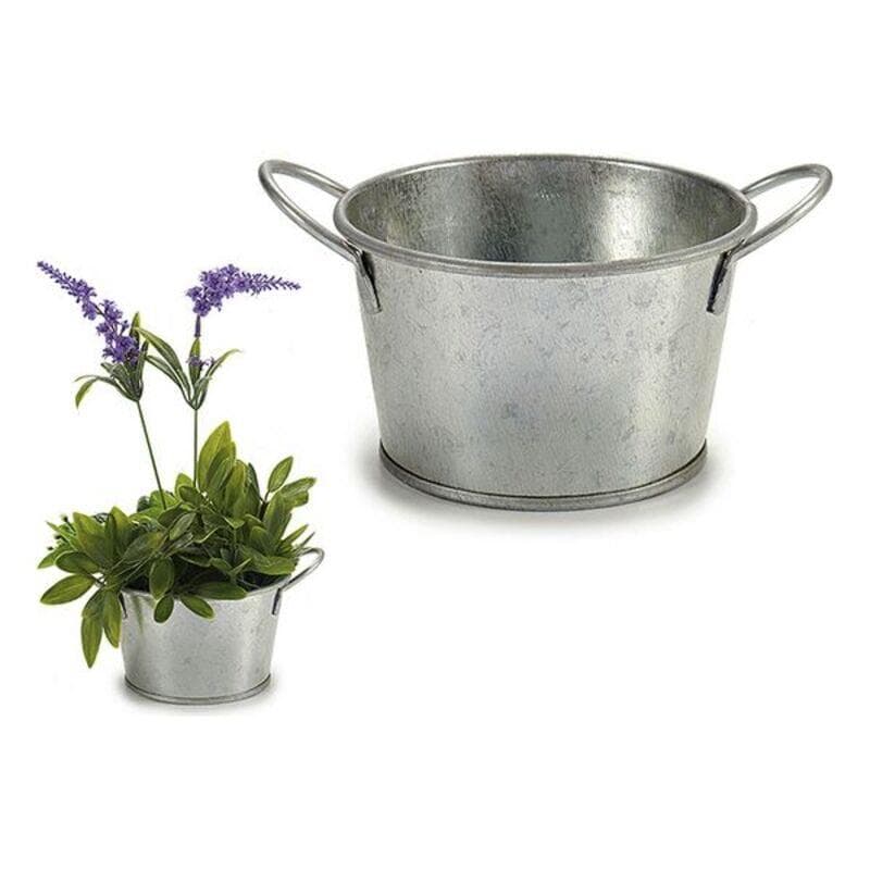 Kruka Zink Silvrig (9 x 7 x 12 cm)